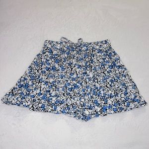 Zara Blue flower print summer flowy mini skirt  size S